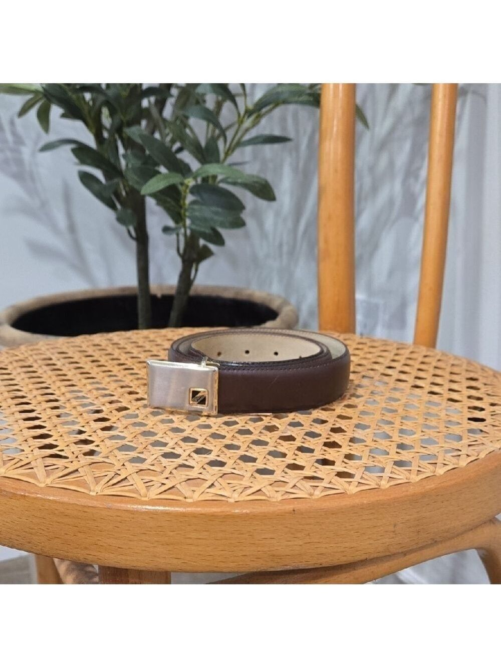 Vintage/Retro 80's/90's Pierre Cardin Brown Leather Men's Belt